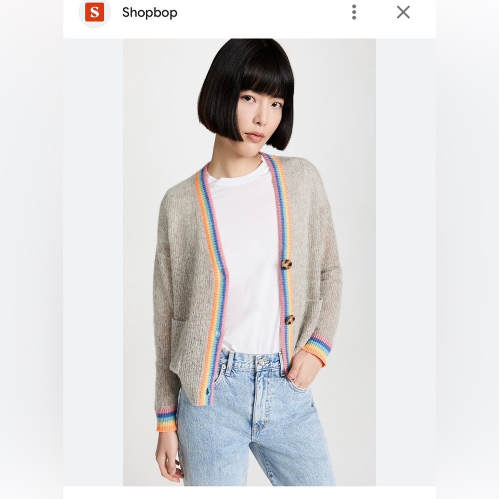 SUNDRY Rainbow Stripes Cardigan